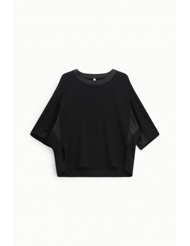 Imperial Femme sweat-shirt Noir oversize en jersey et satin