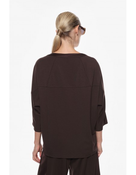 Imperial Femme sweat-shirt Noir oversize en jersey et satin