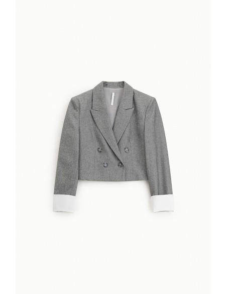 Imperial Femme Blazer Court à poignets mousquetaire