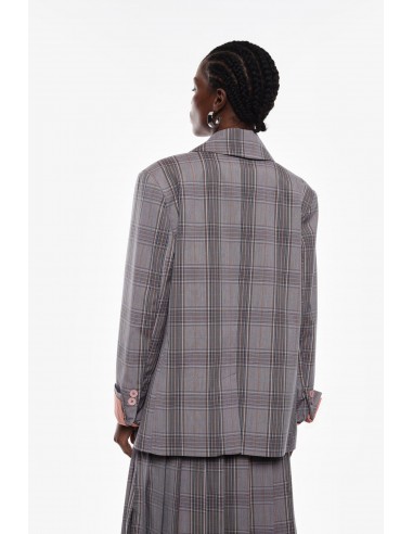 Imperial Femme Blazer croisé a carreaux gris