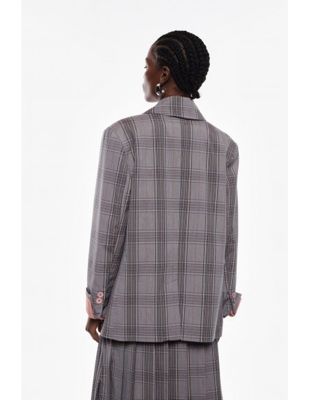 Imperial Femme Blazer croisé a carreaux gris