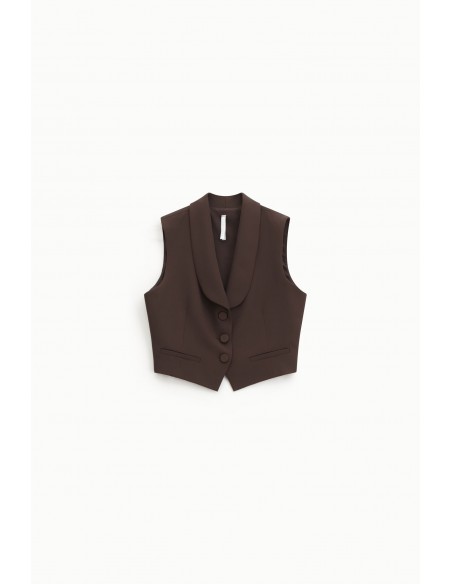Imperial femme blazer de tailleur Chocolat en crepe