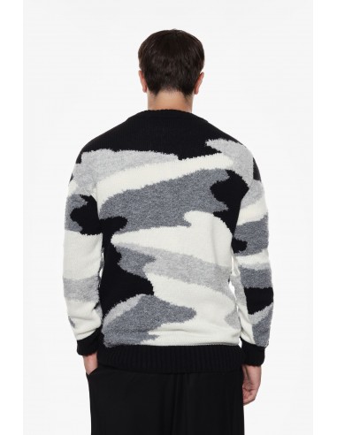 Imperial Homme Pull à motif abstrait noir et gris