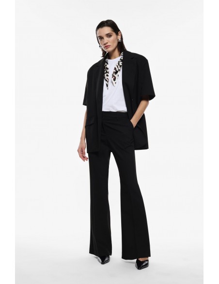 Imperial Femme Pantalon de tailleur évasé Gris Chiné