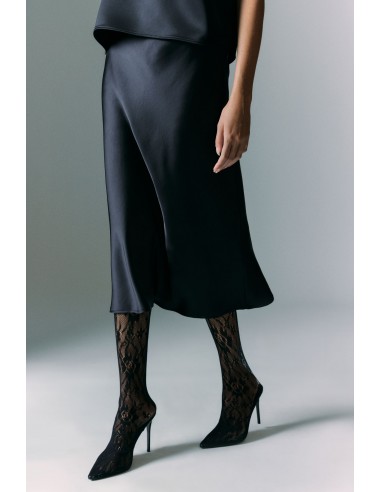 Imperial Femme Jupe Sirene longueur midi en satin Noir