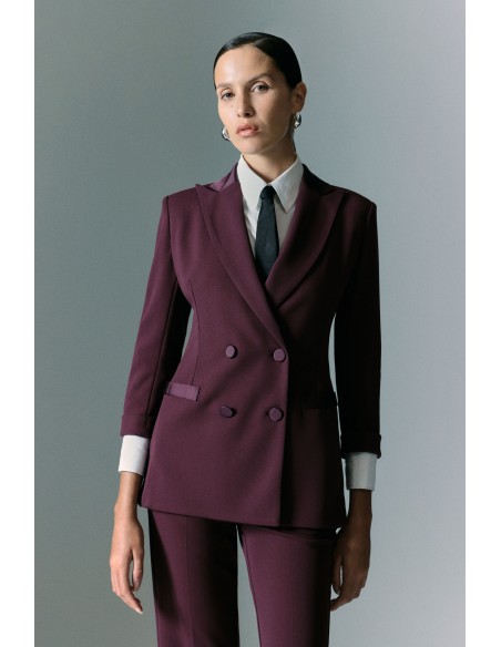 Imperial Femme blazer de smoking croisé Prune