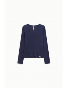 Imperial Femme tshirt à manches longues navy en laine melangée Imperial Femme tshirt à manches longues navy en laine melangée