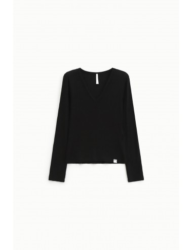 Imperial Femme tshirt à manches longues noir en laine melangée