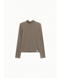 Imperial Femme col roulé taupe seconde peau en laine melangée Imperial Femme col roulé taupe seconde peau en laine melangée
