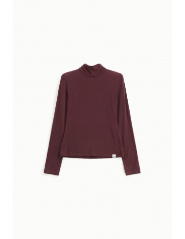 Imperial Femme col roulé Bordeaux seconde peau en laine melangée