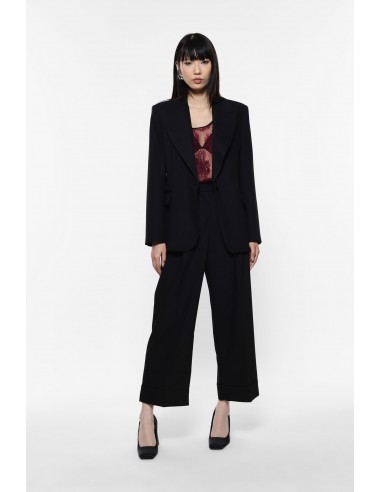 Imperial Femme pantalon cropp a pinces gris rayé or
