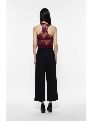 Imperial Femme pantalon cropp a pinces gris rayé or