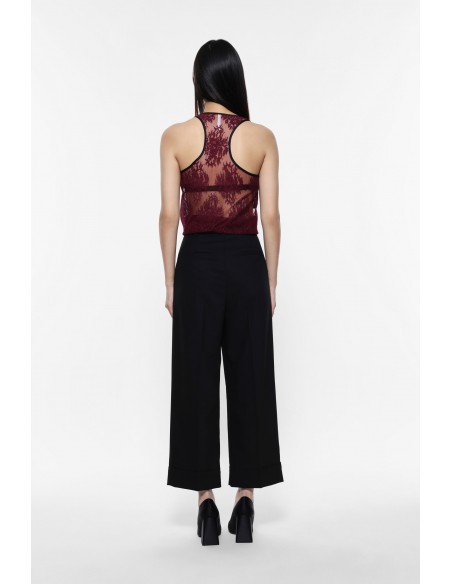 Imperial Femme pantalon cropp a pinces gris rayé or