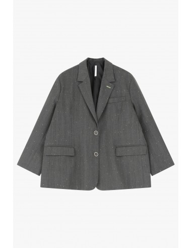 Imperial Femme blazer oversized Gris à rayures dorées