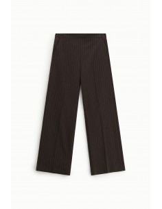 Imperial Femme pantalon ample coloris chocolat à rayures Imperial Femme pantalon ample coloris chocolat à rayures