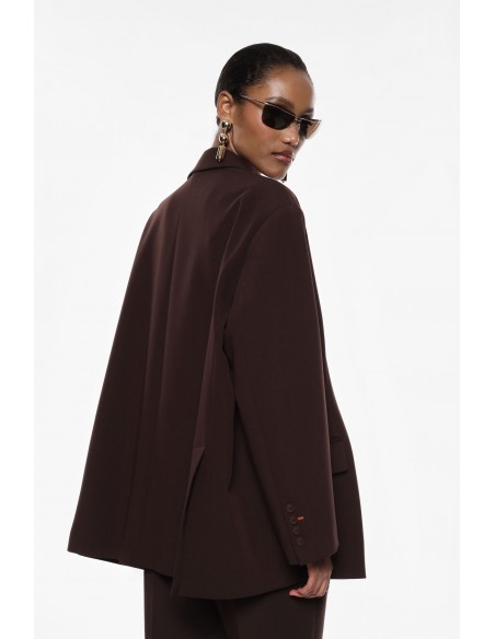 Imperial Femme blazer oversized en drap Chocolat