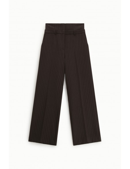 Imperial Femme pantalon palazzo en drap Chocolat rayé