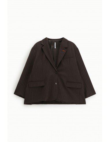 blazer oversize imperial Femme coloris chocolat rayé