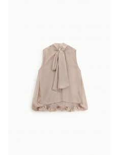 Imperial Femme Blouse sans manches en voile Coloris Sable Imperial Femme Blouse sans manches en voile Coloris Sable