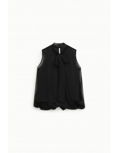 Imperial Femme Blouse sans manches en voile Coloris Noir Imperial Femme Blouse sans manches en voile Coloris Noir