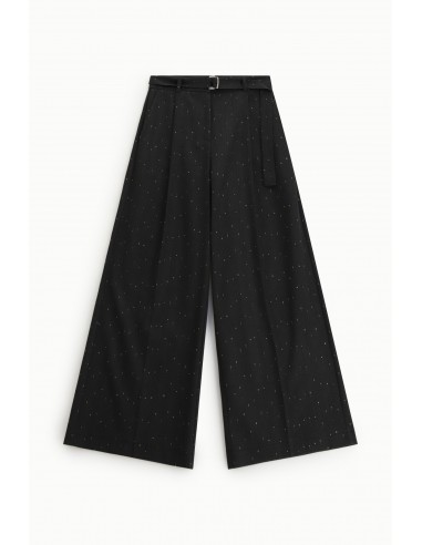 Imperial Femme Pantalon Palazzo noir a rayures dorées