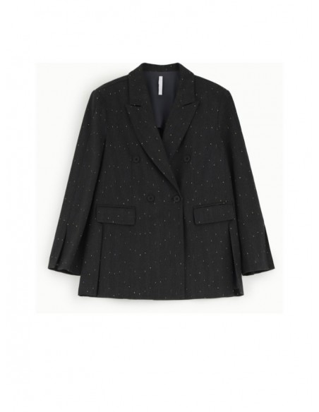 Imperial Femme blazer noir croisé a rayures dorées