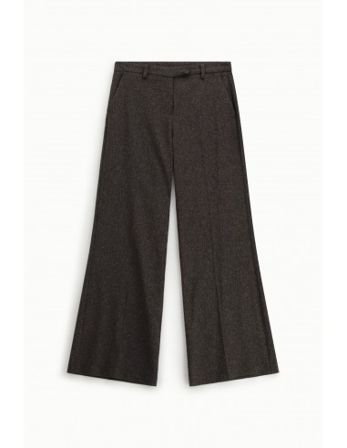 Imperial Femme Pantalon de tailleur taille basse en tweed marron chiné