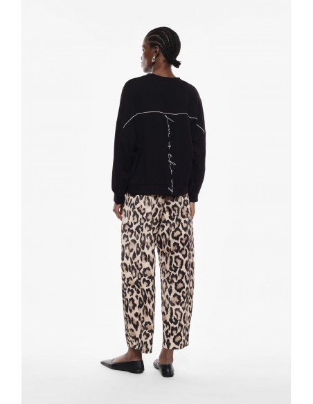 Imperial Femme Pantalon Balloon ecru motif leopard