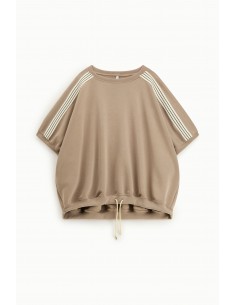 Imperial Femme Pantalon de jogging Beige a Galon rayé Sweta shirt imperial Beige a galon rayé