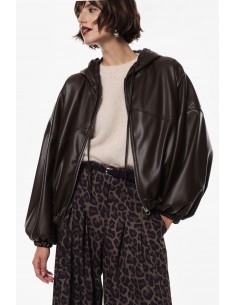 Imperial Femme Blouson oversize Chocolat a capuche Imperial Femme Blouson oversize Chocolat a capuche