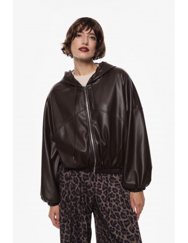 Imperial Femme Blouson oversize Chocolat a capuche
