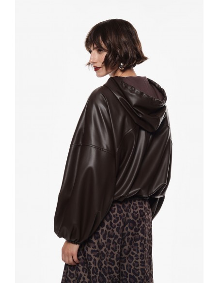 Imperial Femme Blouson oversize Chocolat a capuche