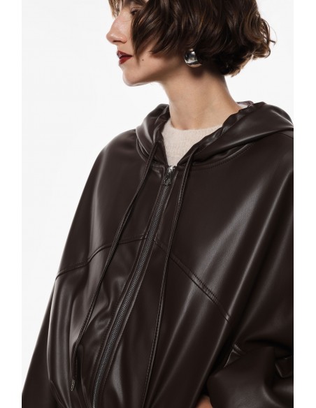 Imperial Femme Blouson oversize Chocolat a capuche