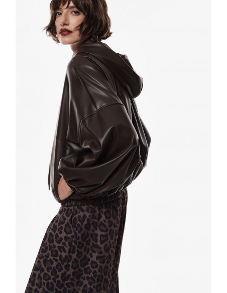 Imperial Femme Blouson oversize Chocolat a capuche
