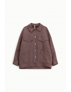 Imperial Femme manteau court en tweed bordeaux chiné Imperial Femme manteau court en tweed bordeaux chiné