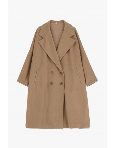 Imperial Femme manteau camel boutonnage croisé coupe oversize