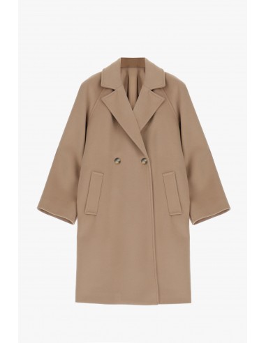 Imperial Femme manteau court  Camel à boutonnage croisé