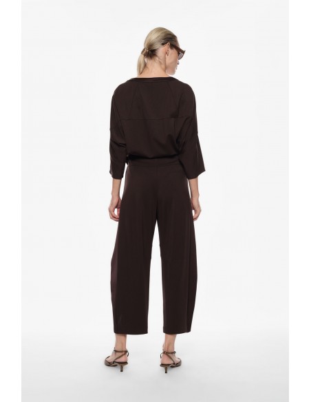 Imperial Femme Pantalon Balloon en jersey chocolat