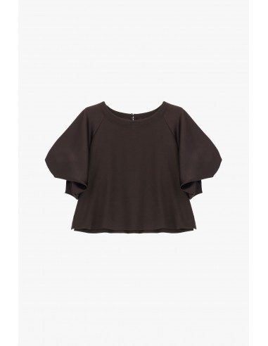 imperial femme sweat-shirt manches satin coloris chocolat