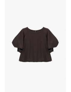 imperial Femme sweat shirt chocolat satin manches ballon imperial Femme sweat shirt chocolat satin manches ballon