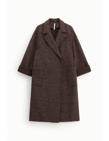 Imperial Femme manteau oversize en jersey chiné prune et noir