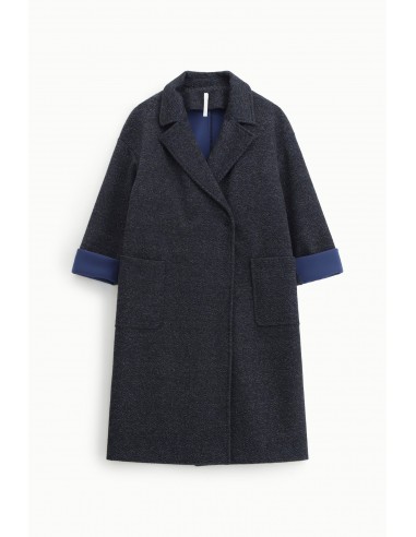 Imperial Femme manteau oversize en jersey chiné bleu et noir