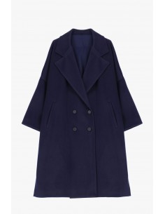 Imperial Femme manteau bleu marine boutonnage croisé coupe oversize Imperial Femme manteau bleu marine boutonnage croisé coupe oversize