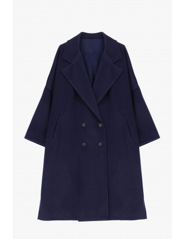 Imperial Femme manteau bleu marine boutonnage croisé coupe oversize