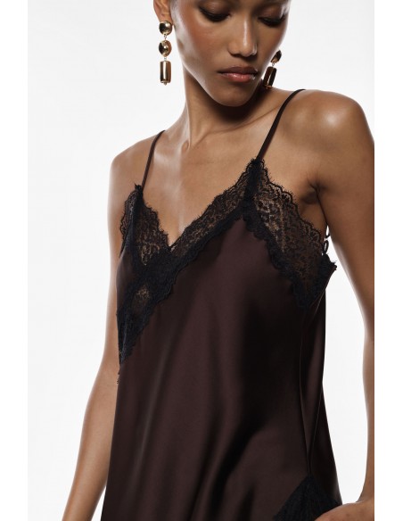 Imperial Femme Deabrdeur asymetrique chocolat et dentelle