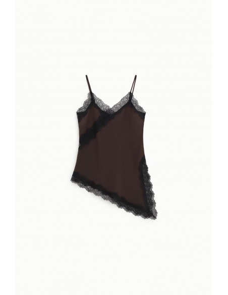 Imperial Femme Deabrdeur asymetrique chocolat et dentelle