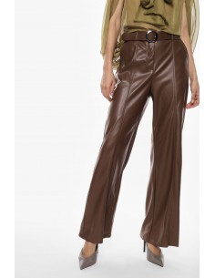 Imperial Femme Pantalon en cuir vegan coloris Tabac Imperial Femme Pantalon en cuir vegan coloris Tabac