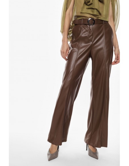 Imperial Femme Pantalon en cuir vegan coloris Tabac Imperial Femme Pantalon en cuir vegan coloris Tabac