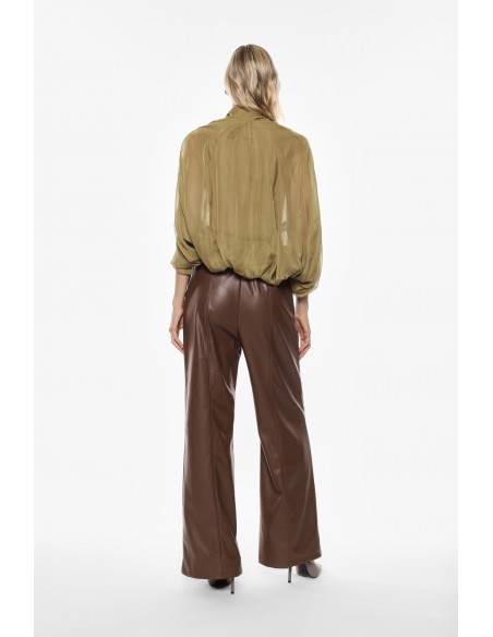 Imperial Femme Pantalon en cuir vegan coloris Tabac Imperial Femme Pantalon en cuir vegan coloris Tabac