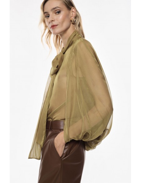 Imperial Femme Blouse sans manches en voile Coloris Olive